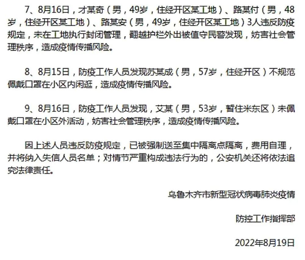 乌鲁木齐疫情严格过头了/乌鲁木齐疫情处理了哪些人