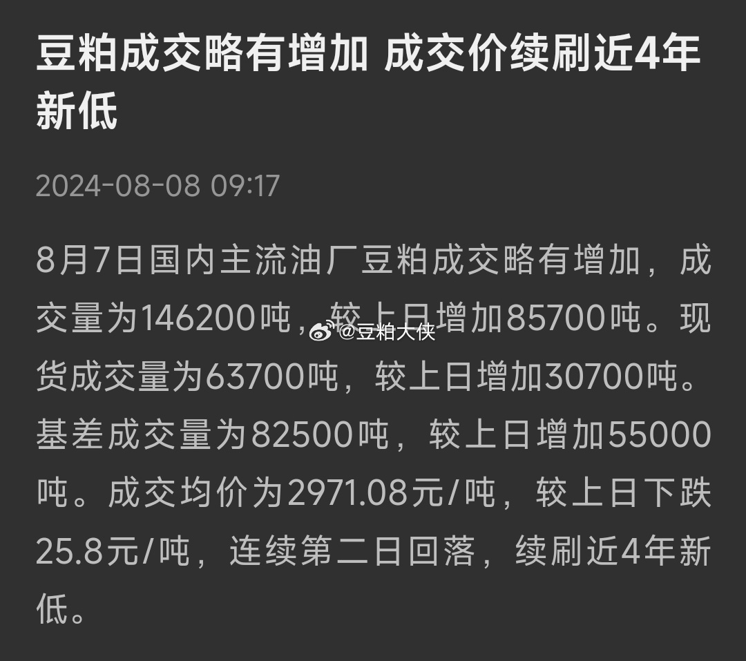 豆帕期货最新行情/豆粕期货行情最新预测